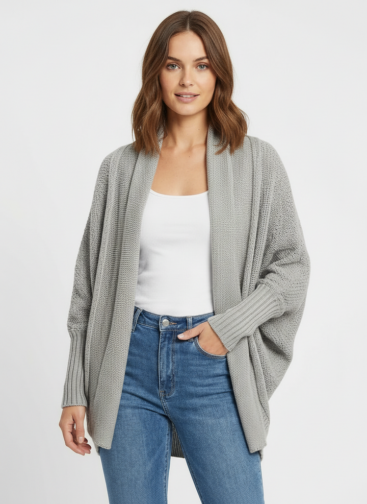 Cleo | Women's Open Front Batwing Sleeve Oversized Cardigan