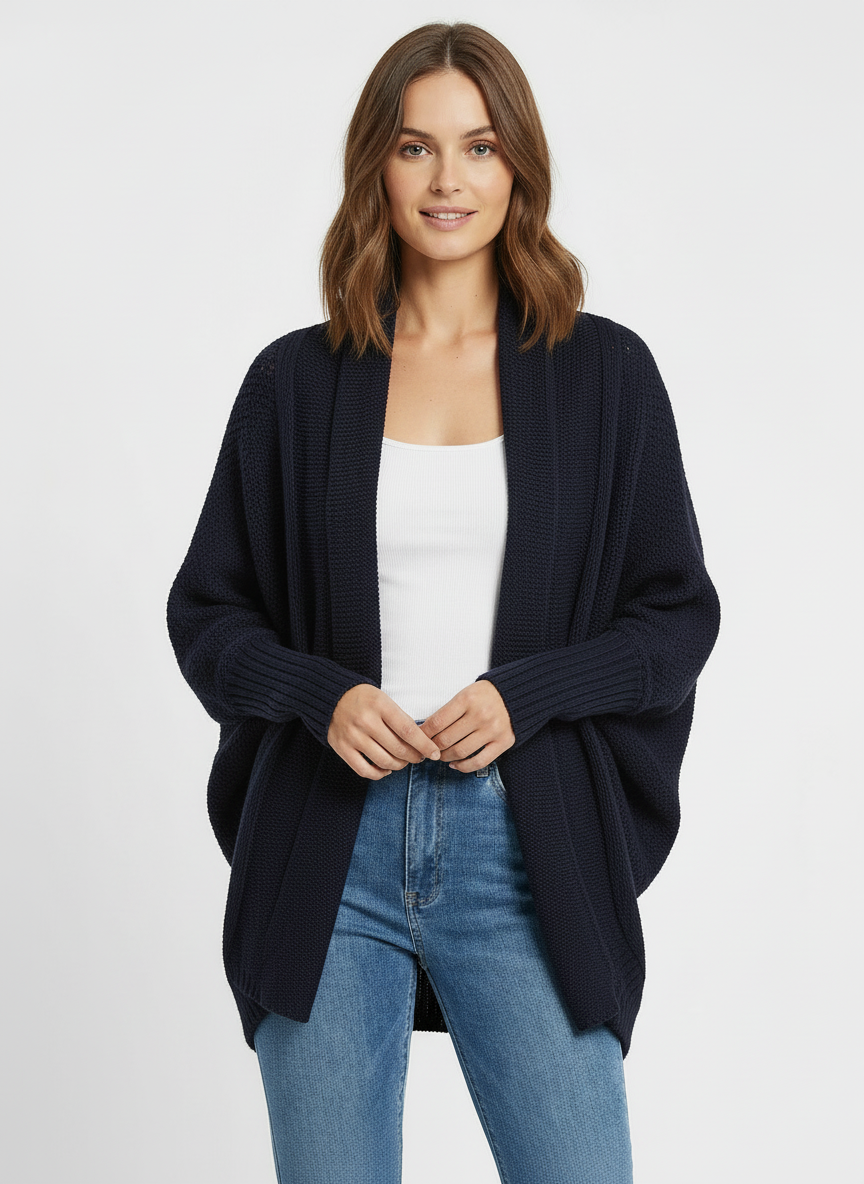 Cleo | Women's Open Front Batwing Sleeve Oversized Cardigan 6