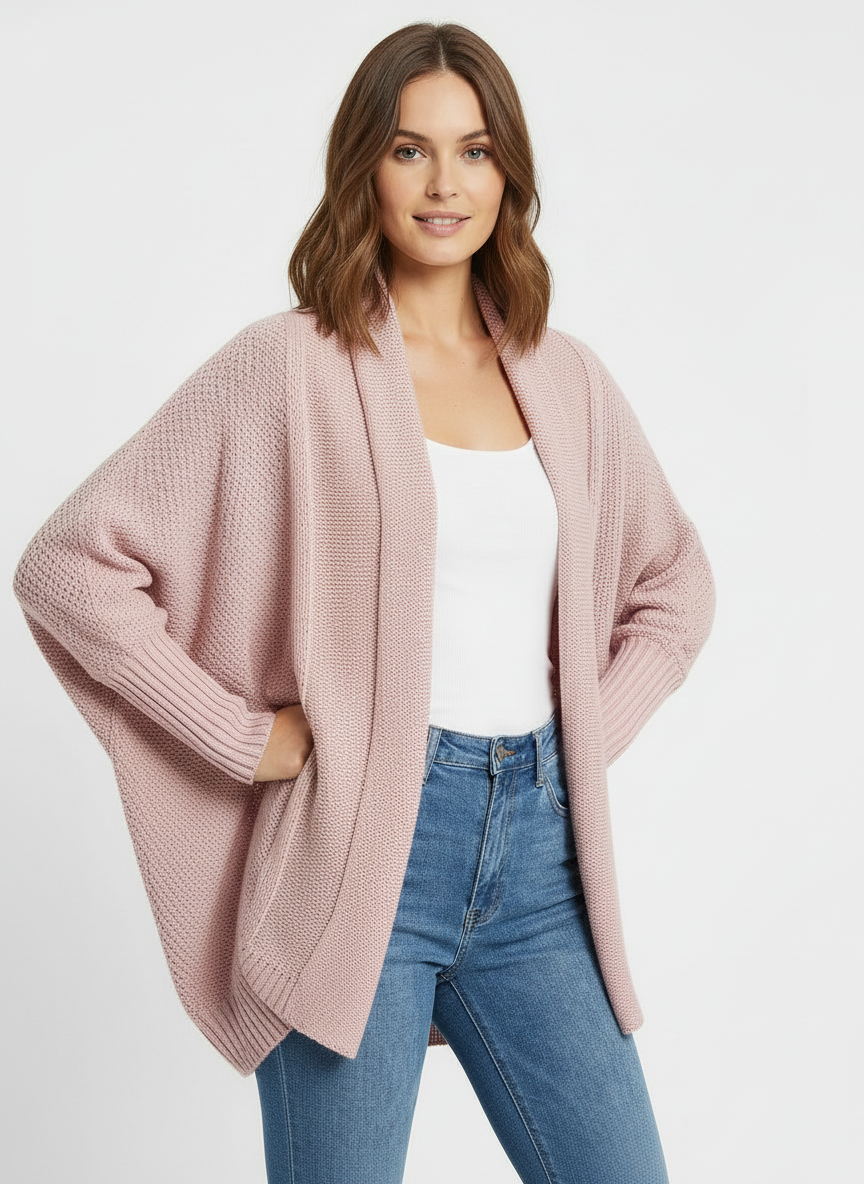 Cleo | Women's Open Front Batwing Sleeve Oversized Cardigan 7