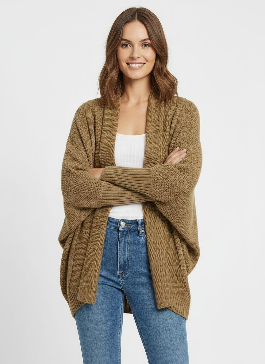 Cleo | Women's Open Front Batwing Sleeve Oversized Cardigan 8