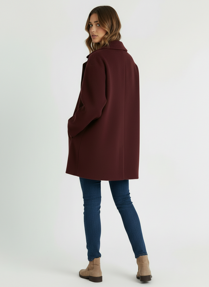 Cleo | Women's Oversized Notched Lapel Button Coat 2