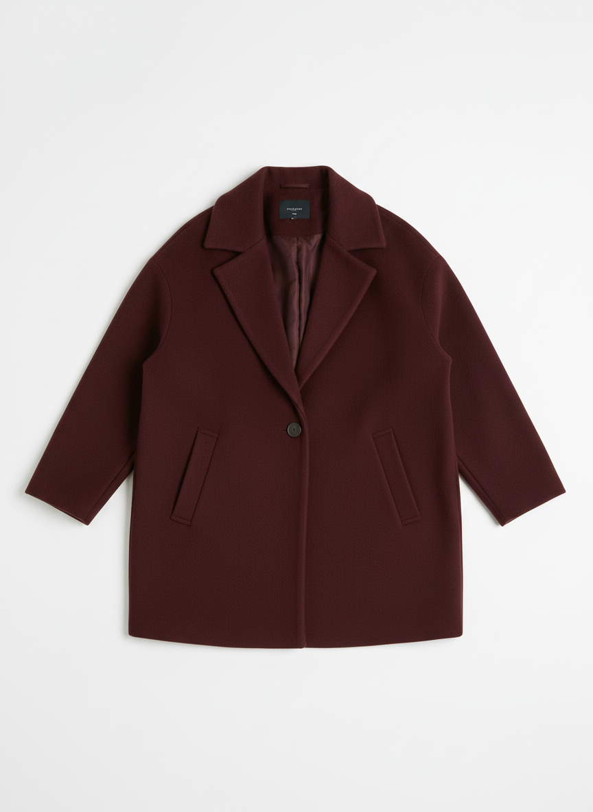 Cleo | Women's Oversized Notched Lapel Button Coat 3