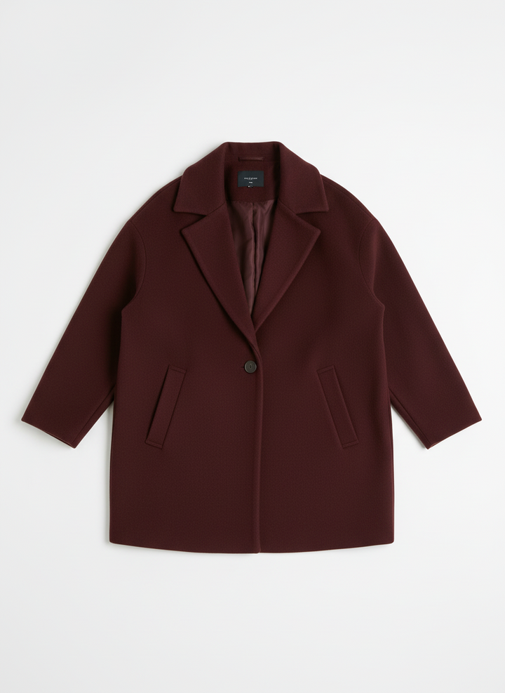 Cleo | Women's Oversized Notched Lapel Button Coat 3
