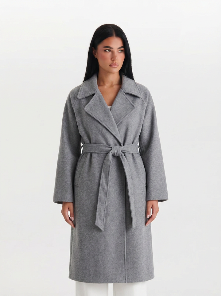 Connie | Women's Notched Lapel Long Wrap Coat