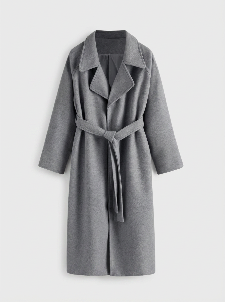 Connie | Women's Notched Lapel Long Wrap Coat 3