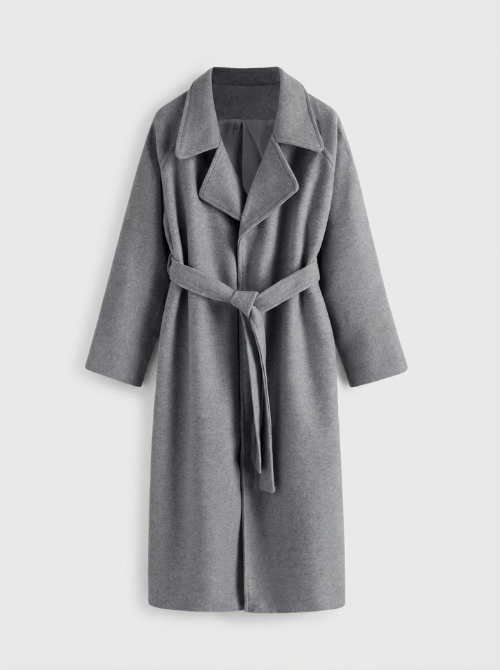 Connie | Women's Notched Lapel Long Wrap Coat 3