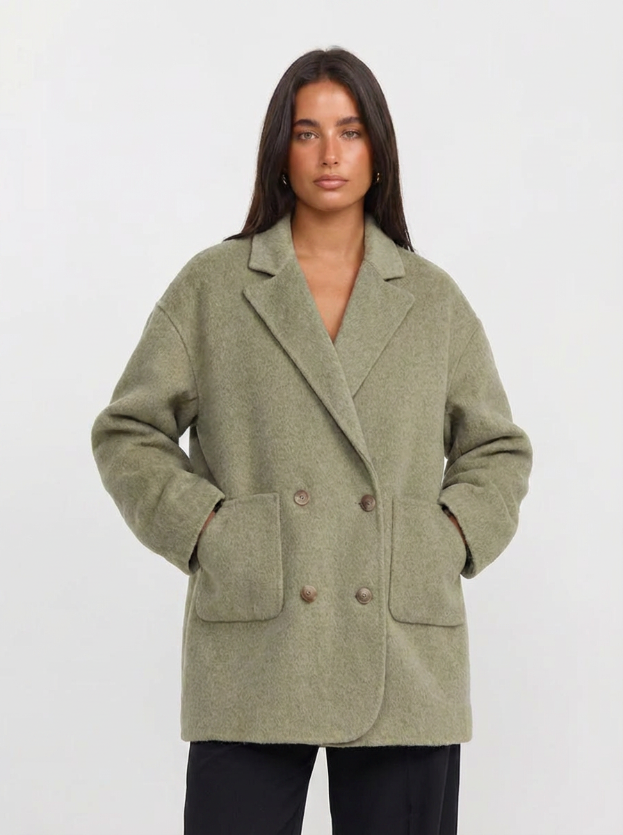 Cora | Women's Oversized Double Breasted Notched Lapel Coat