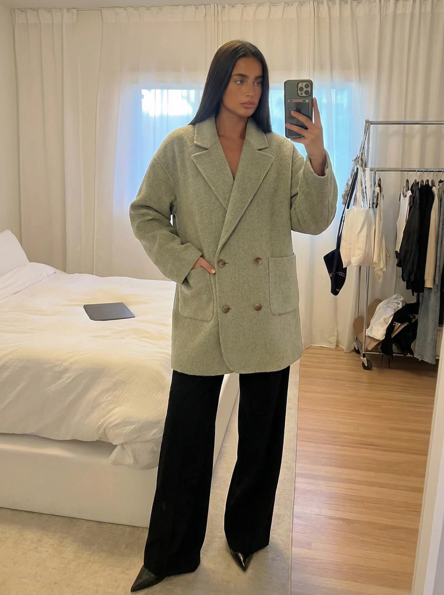 Cora | Women's Oversized Double Breasted Notched Lapel Coat 1
