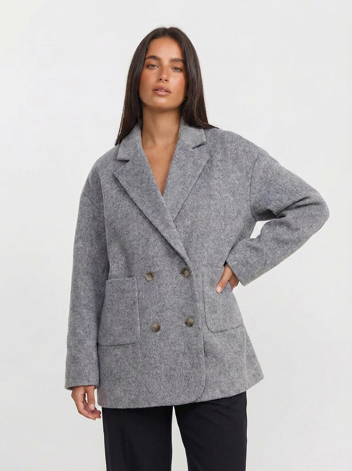 Cora | Women's Oversized Double Breasted Notched Lapel Coat 6