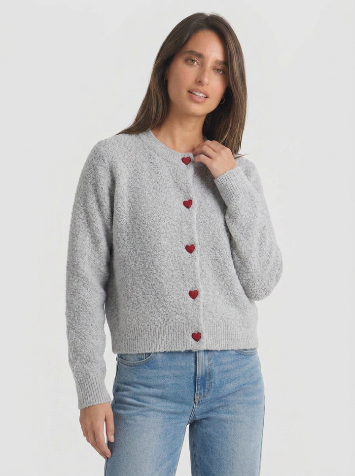 Coraline | Women's Cardigan Knit Heart Button