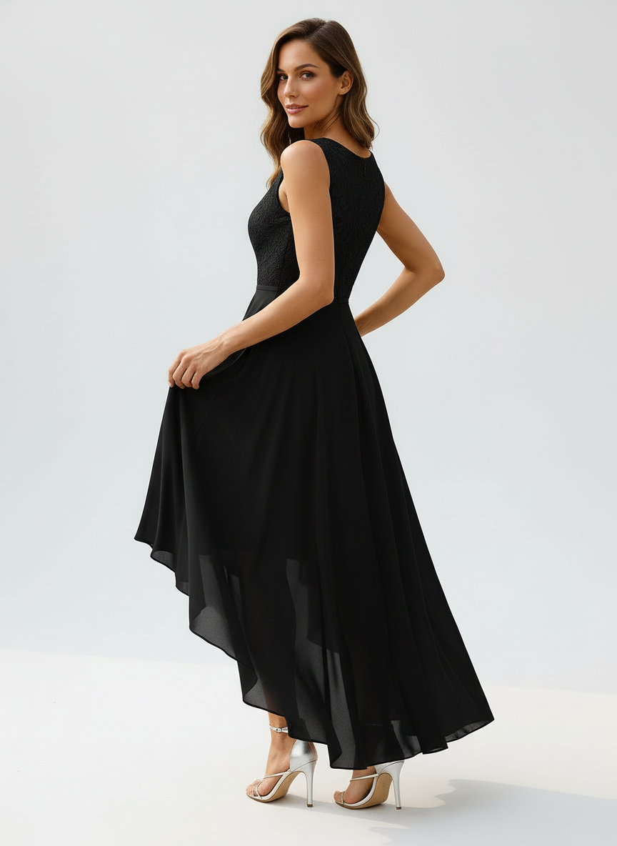 Daisy | Women's Lace Bodice High Low Chiffon Wedding Guest Dress 5