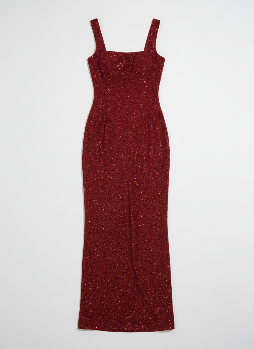 Dana | Women's Square Neck Rhinestone Bodycon Evening Dress 3