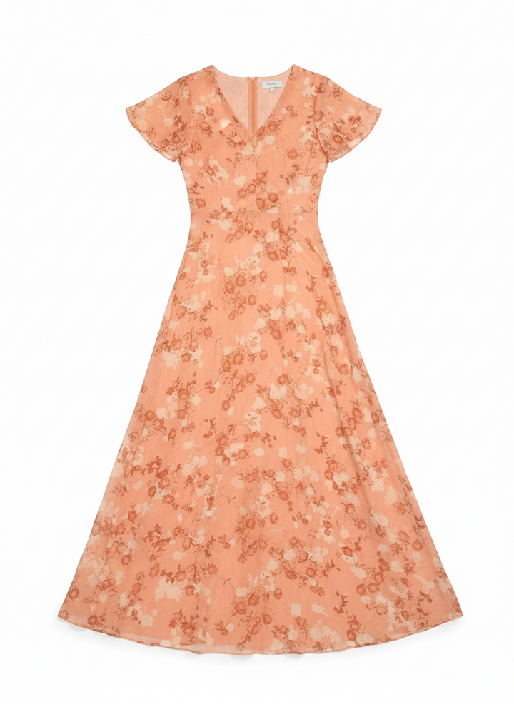 Darcy | Women's Floral V-Neck Flutter Sleeve Dress 3