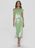 Delia | Women's Floral Off Shoulder Trumpet Wedding Guest Dress