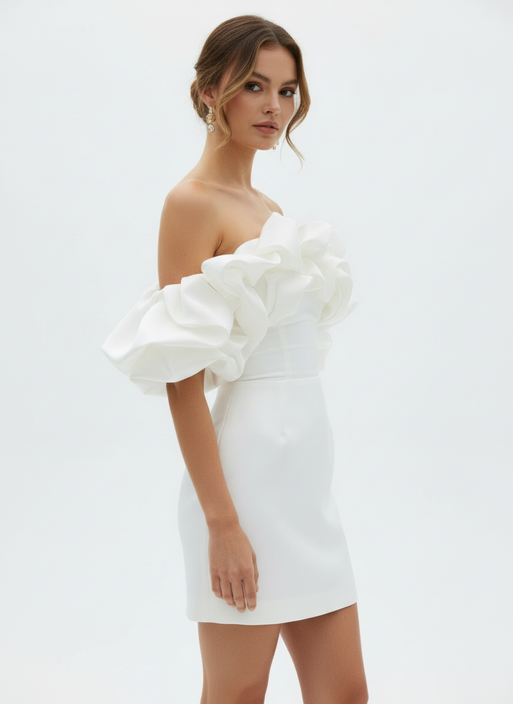 Della | Women's Strapless Ruffle Bodycon Mini Dress 2