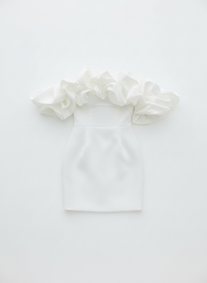 Della | Women's Strapless Ruffle Bodycon Mini Dress 3
