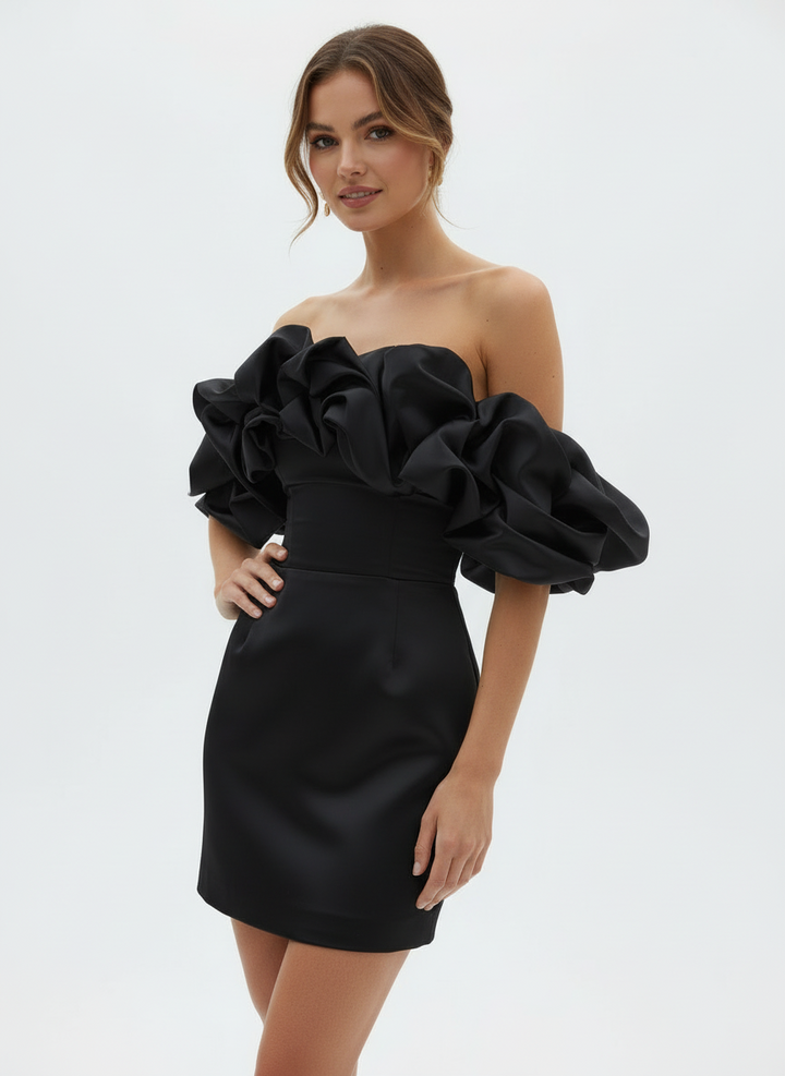 Della | Women's Strapless Ruffle Bodycon Mini Dress 5