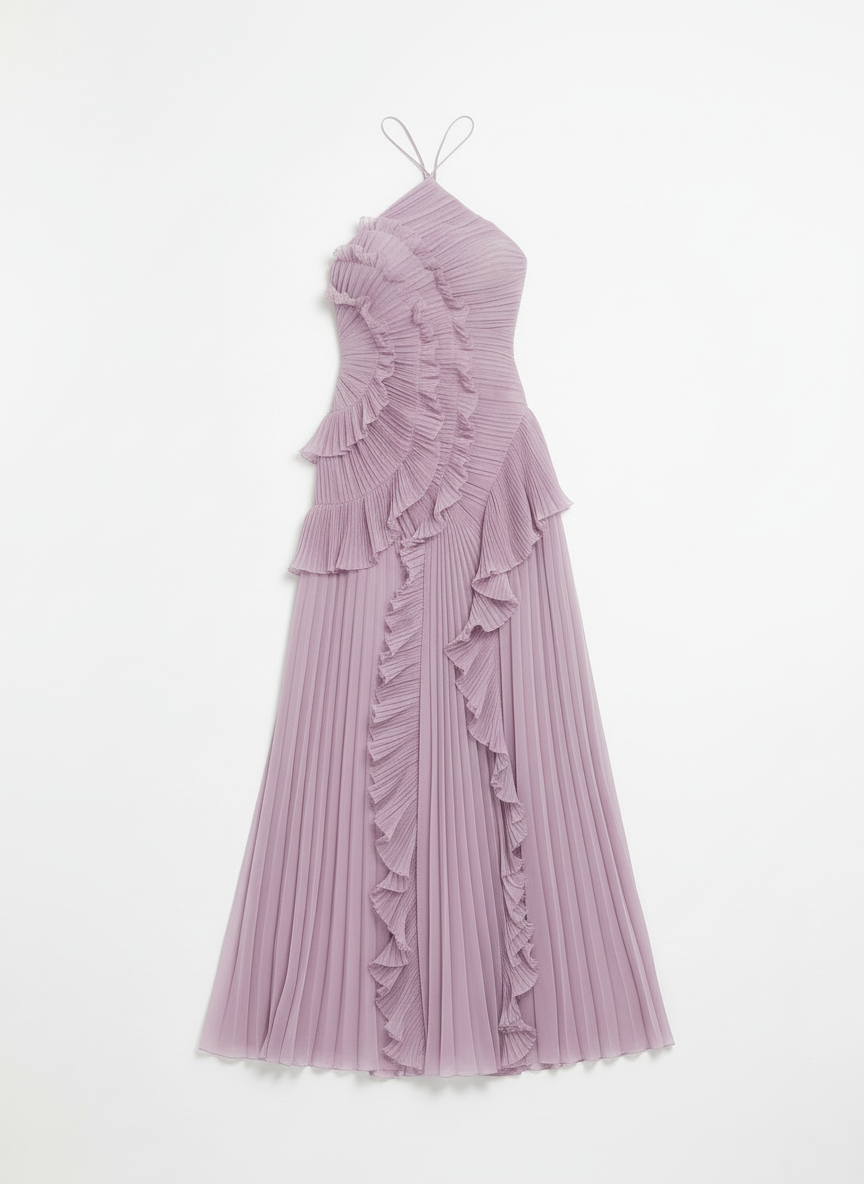 Donna | Women's One Shoulder Pleated Ruffle Wedding Guest Dress 3