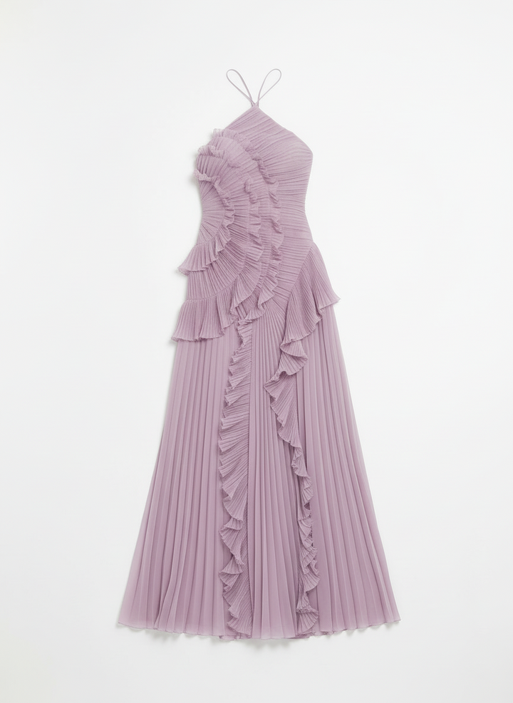 Donna | Women's One Shoulder Pleated Ruffle Wedding Guest Dress 3