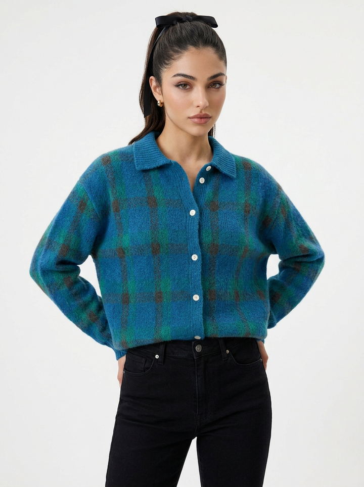 Eden | Women's Checked Knit Cardigan