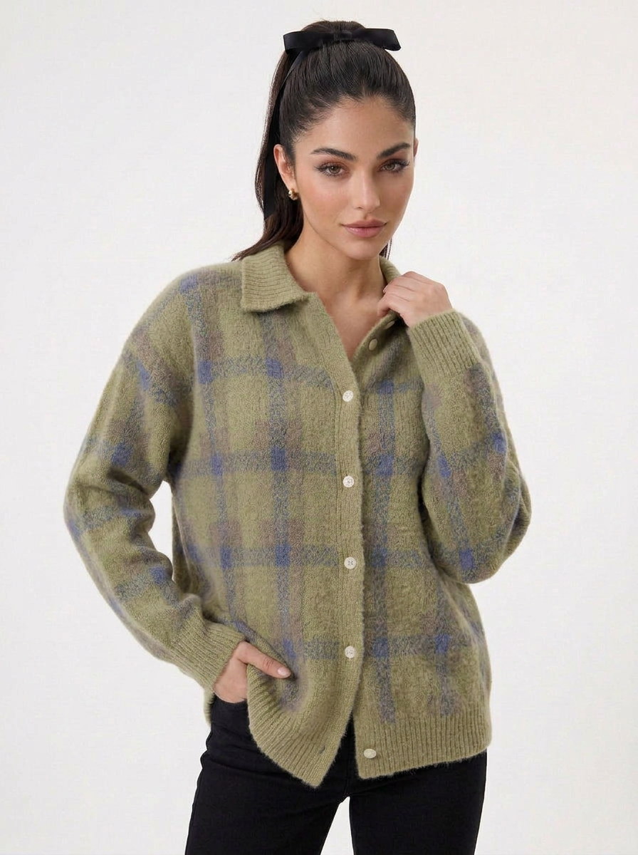 Eden | Women's Checked Knit Cardigan