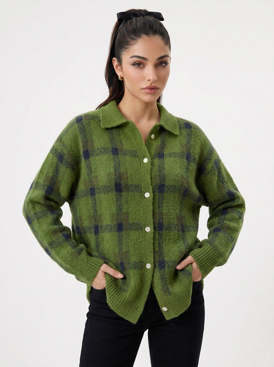 Eden | Women's Checked Knit Cardigan