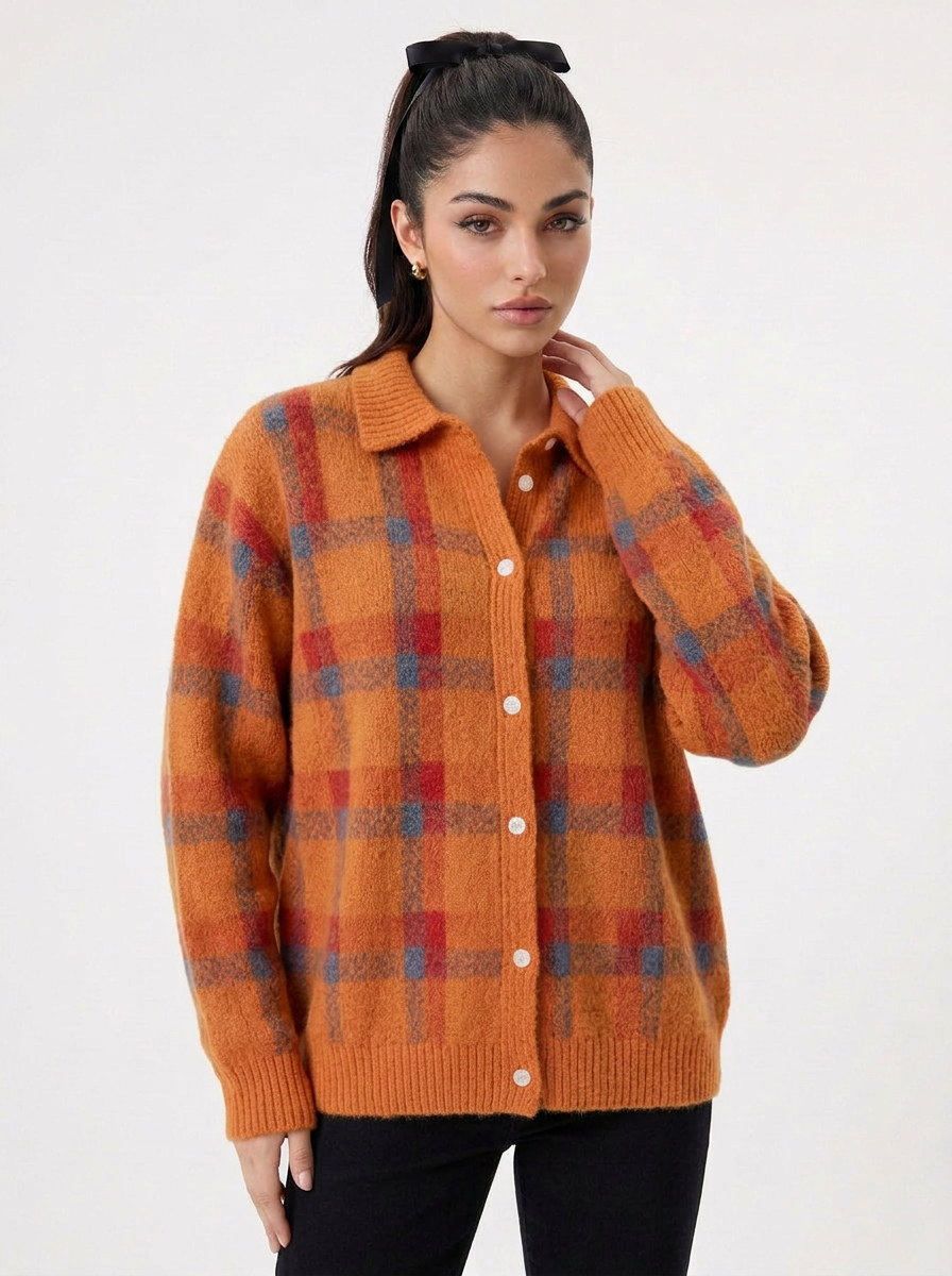 Eden | Women's Checked Knit Cardigan