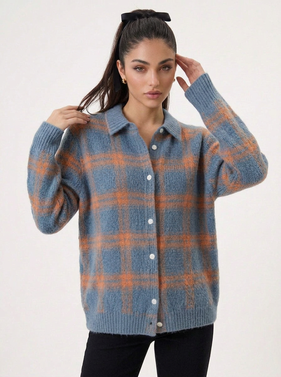 Eden | Women's Checked Knit Cardigan