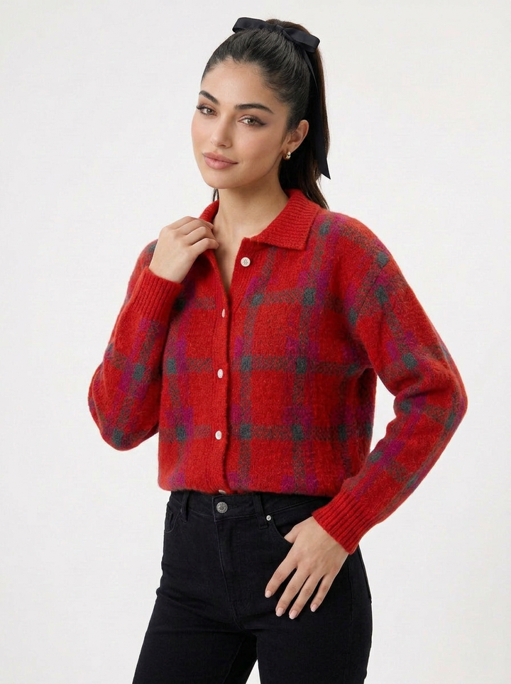 Eden | Women's Checked Knit Cardigan