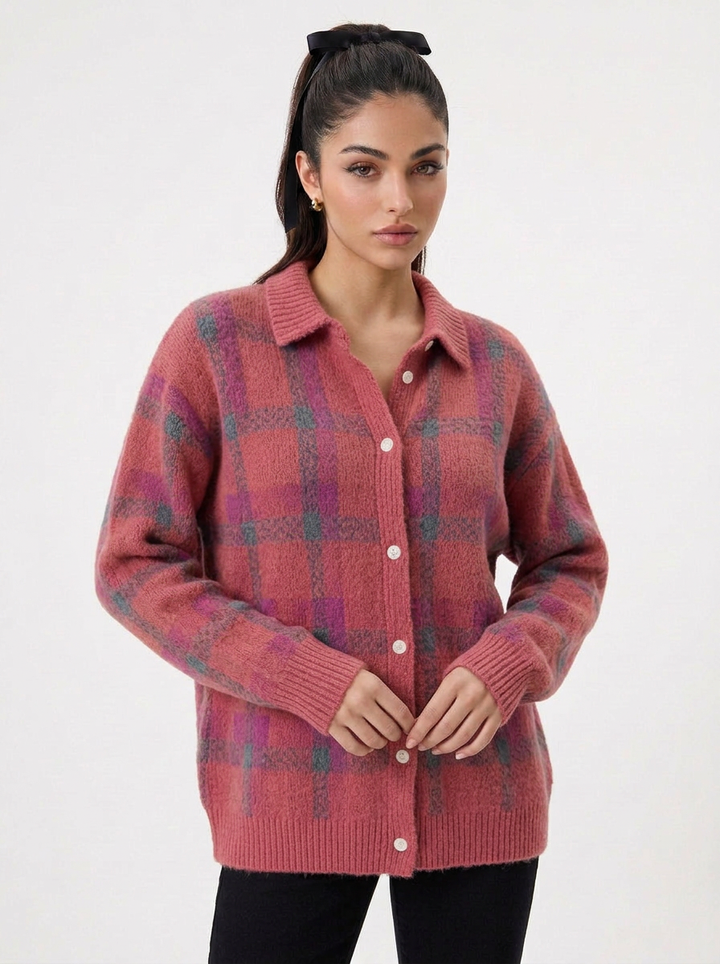 Eden | Women's Checked Knit Cardigan