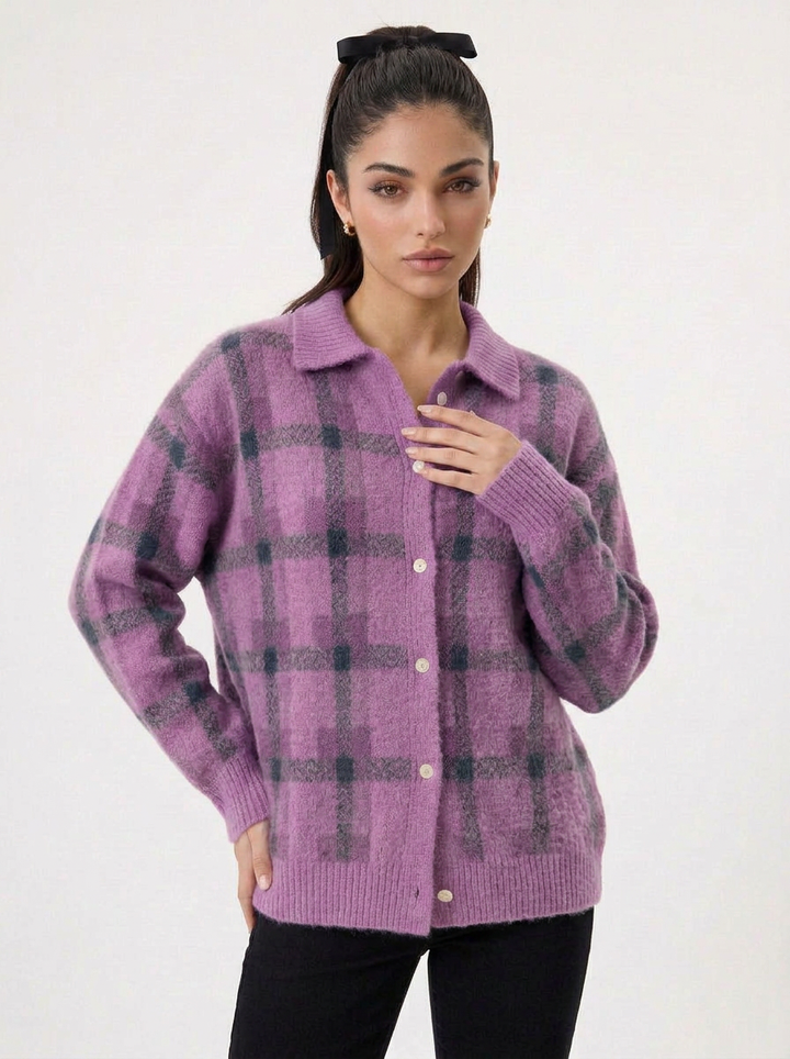 Eden | Women's Checked Knit Cardigan