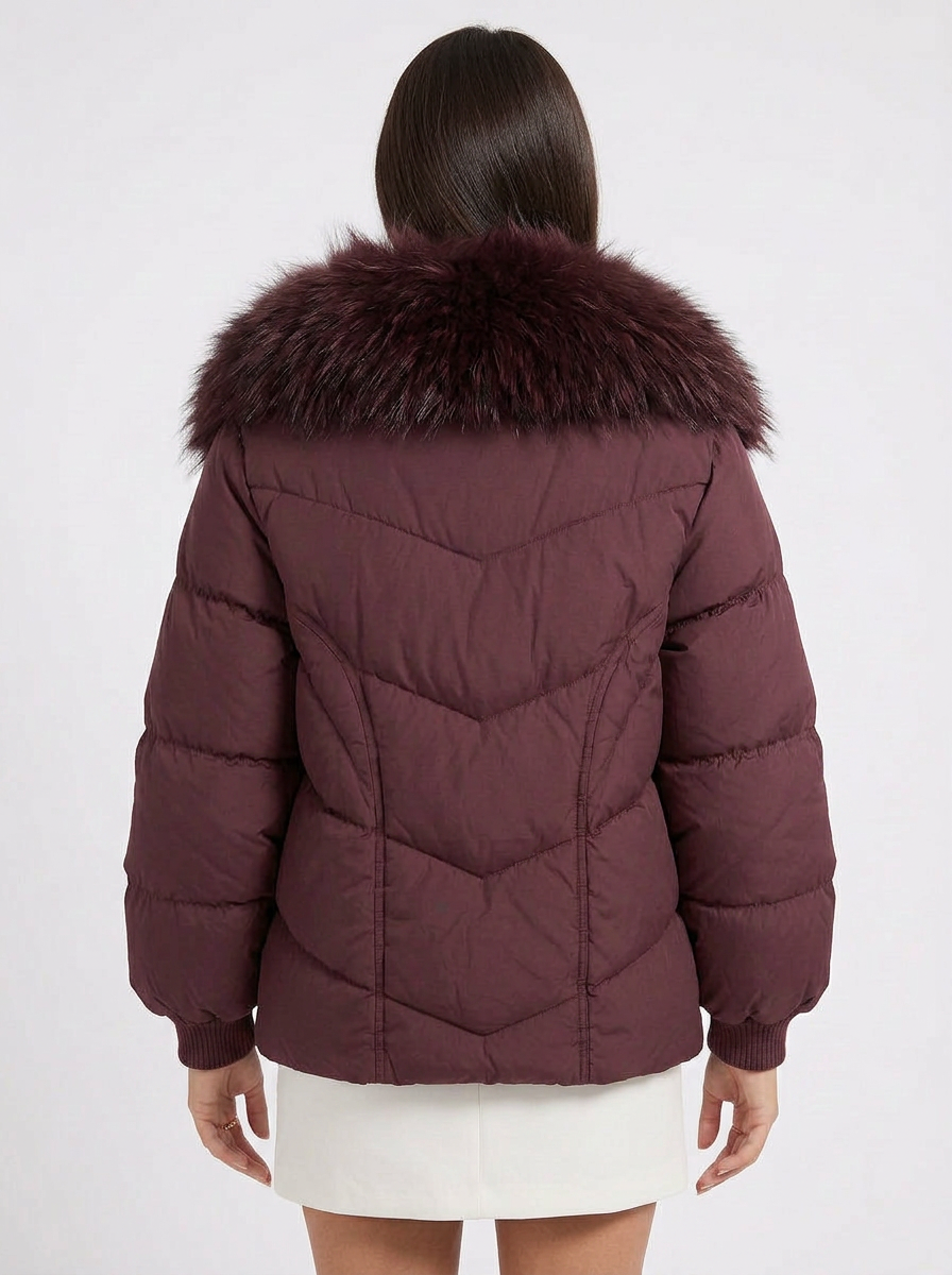 Elisha | Women's Puffer Jacket Fur Collar Oversized Zip