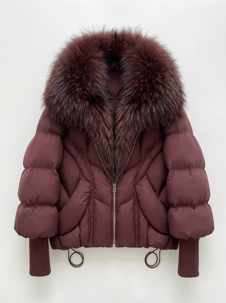 Elisha | Women's Puffer Jacket Fur Collar Oversized Zip