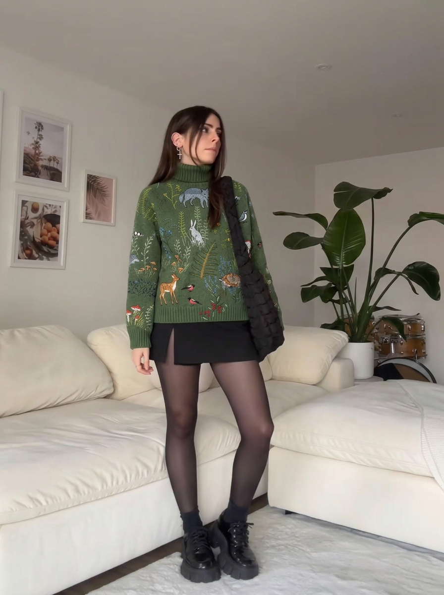 Ella | Women's Embroidered Turtleneck Jumper
