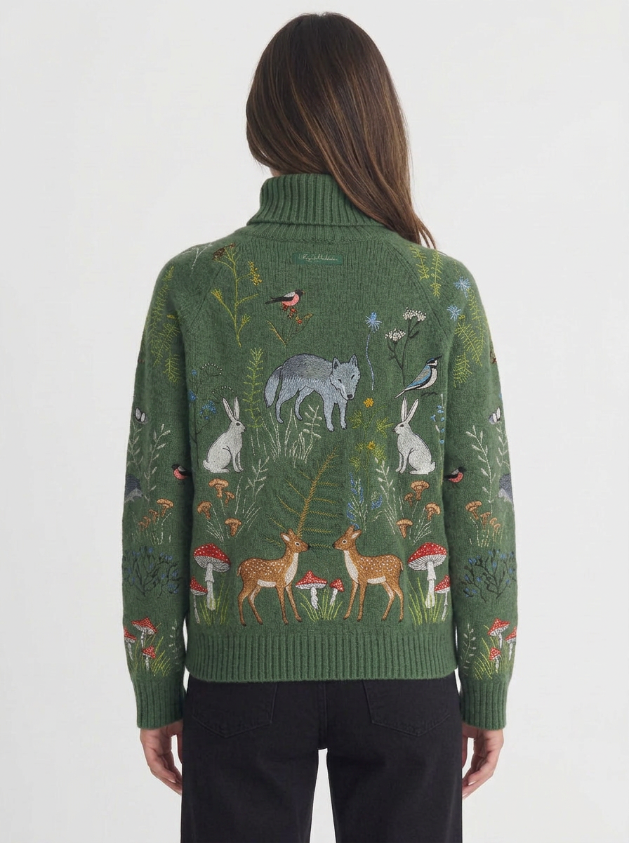 Ella | Women's Embroidered Turtleneck Jumper