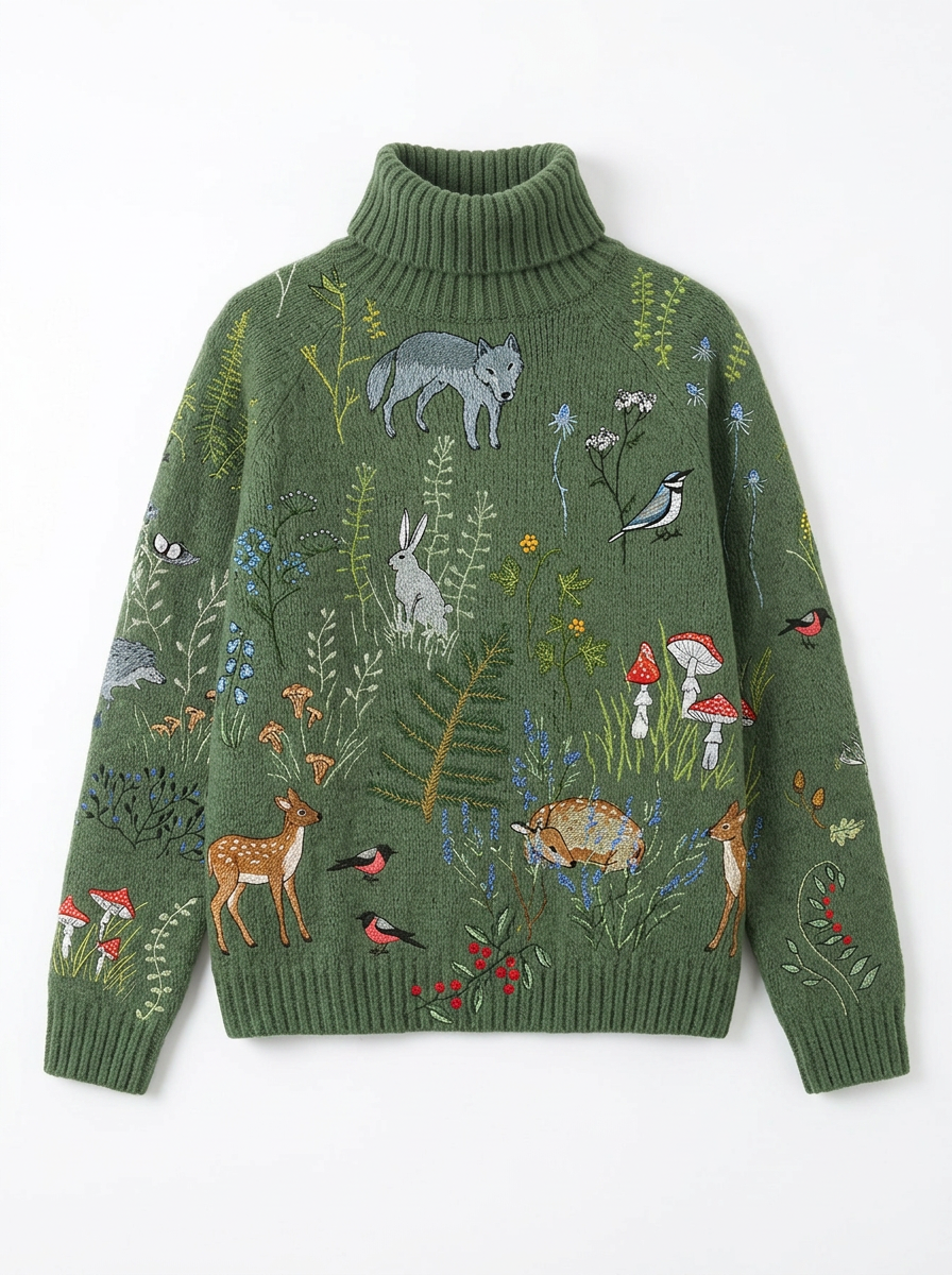 Ella | Women's Embroidered Turtleneck Jumper