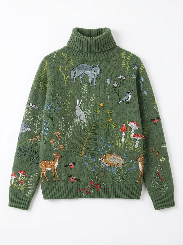 Ella | Women's Embroidered Turtleneck Jumper