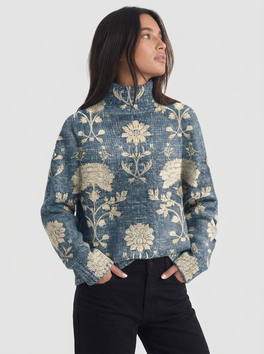 Ella | Women's Embroidered Turtleneck Jumper
