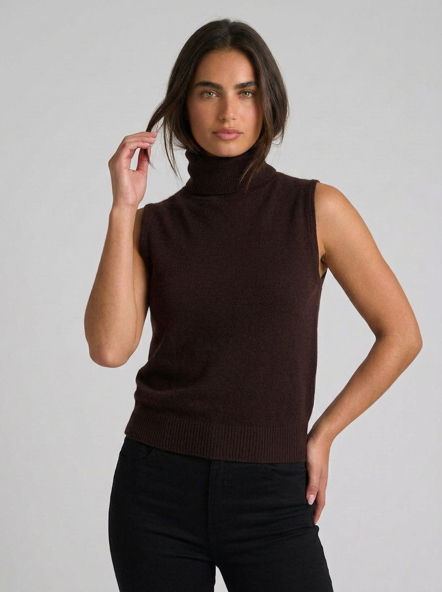 Ella | Women's Sleeveless Turtleneck Sweater