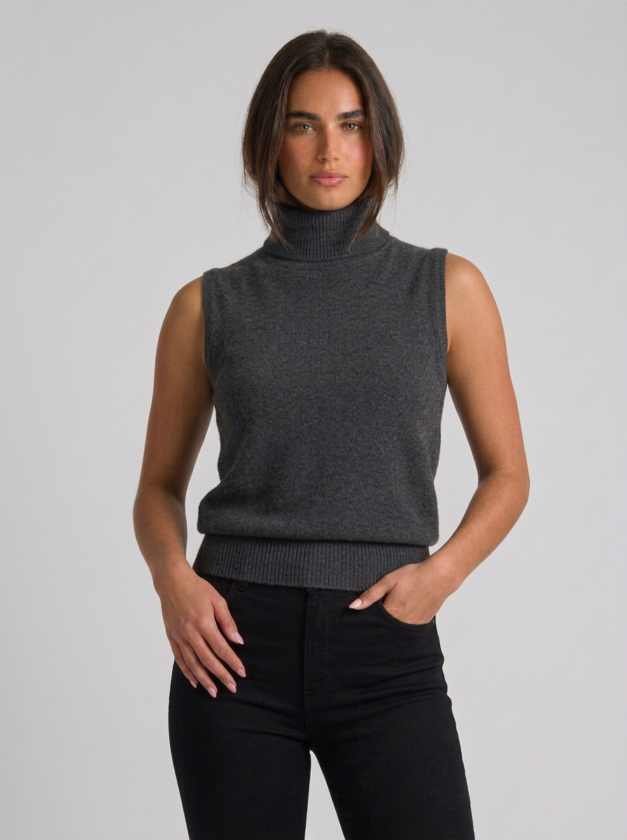 Ella | Women's Sleeveless Turtleneck Sweater