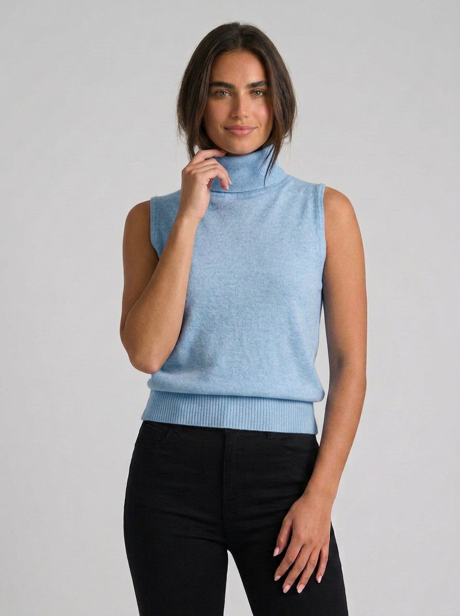 Ella | Women's Sleeveless Turtleneck Sweater