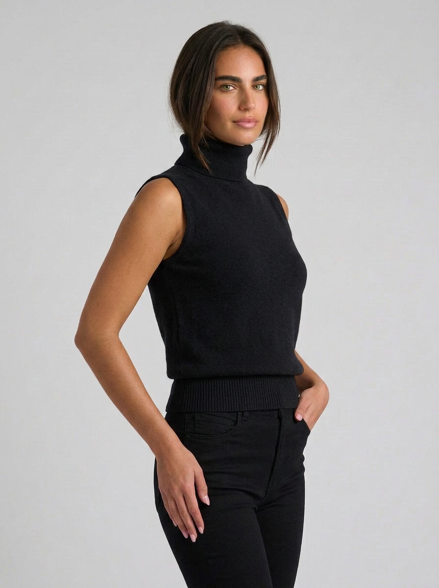 Ella | Women's Sleeveless Turtleneck Sweater
