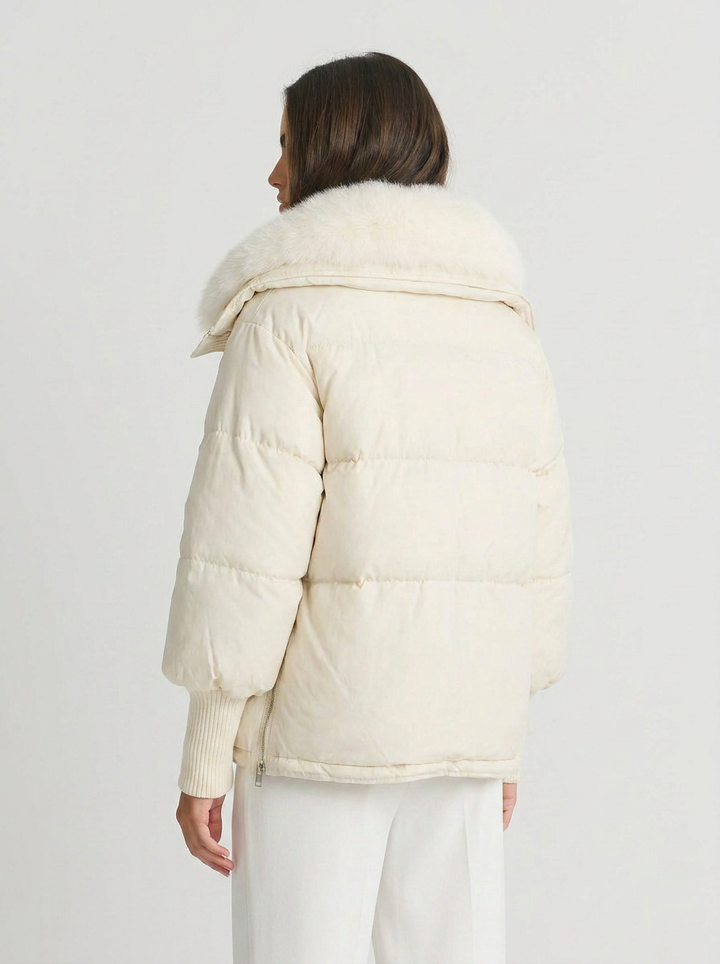 Emma | Quilted Faux Fur Collar Zip-Up Puffer Jacket 2