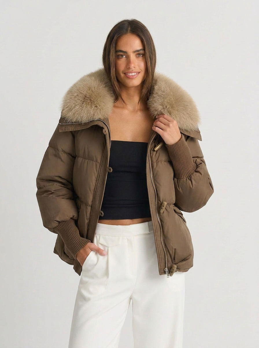 Emma | Quilted Faux Fur Collar Zip-Up Puffer Jacket 3