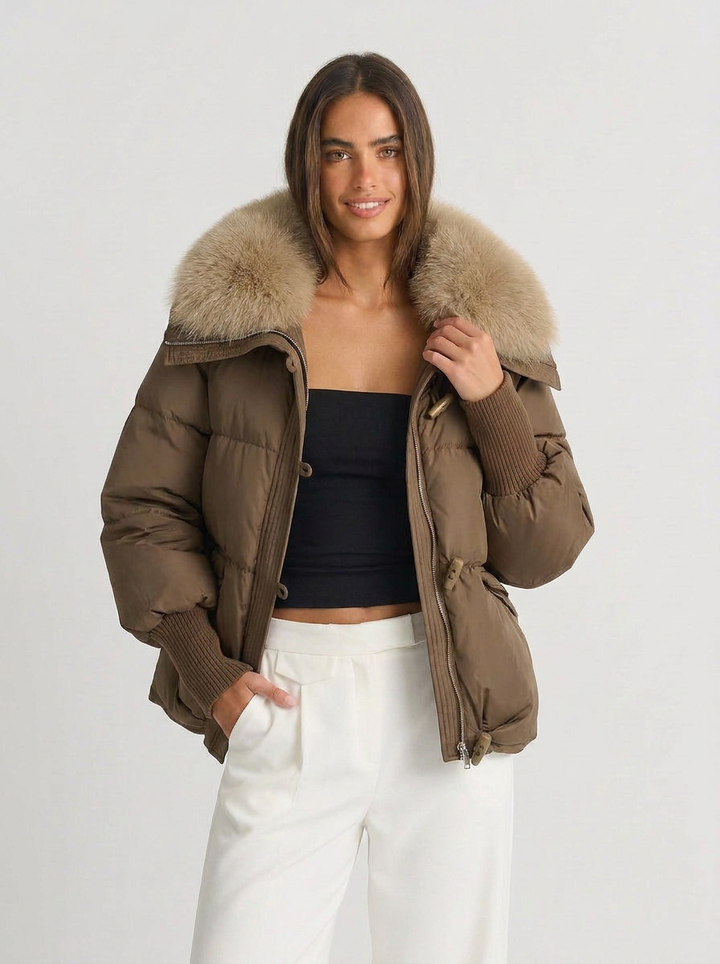 Emma | Quilted Faux Fur Collar Zip-Up Puffer Jacket 3