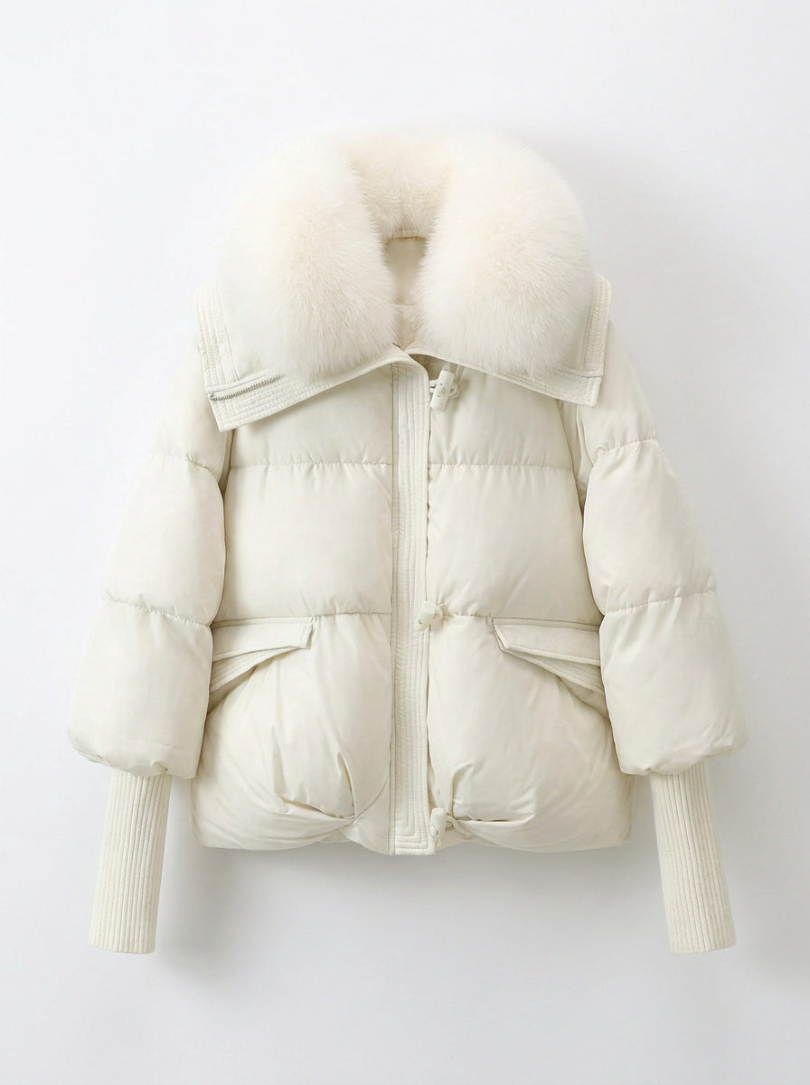 Emma | Quilted Faux Fur Collar Zip-Up Puffer Jacket 5