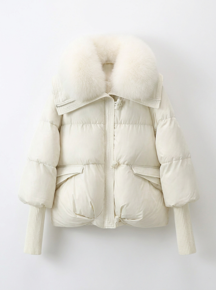Emma | Quilted Faux Fur Collar Zip-Up Puffer Jacket 5