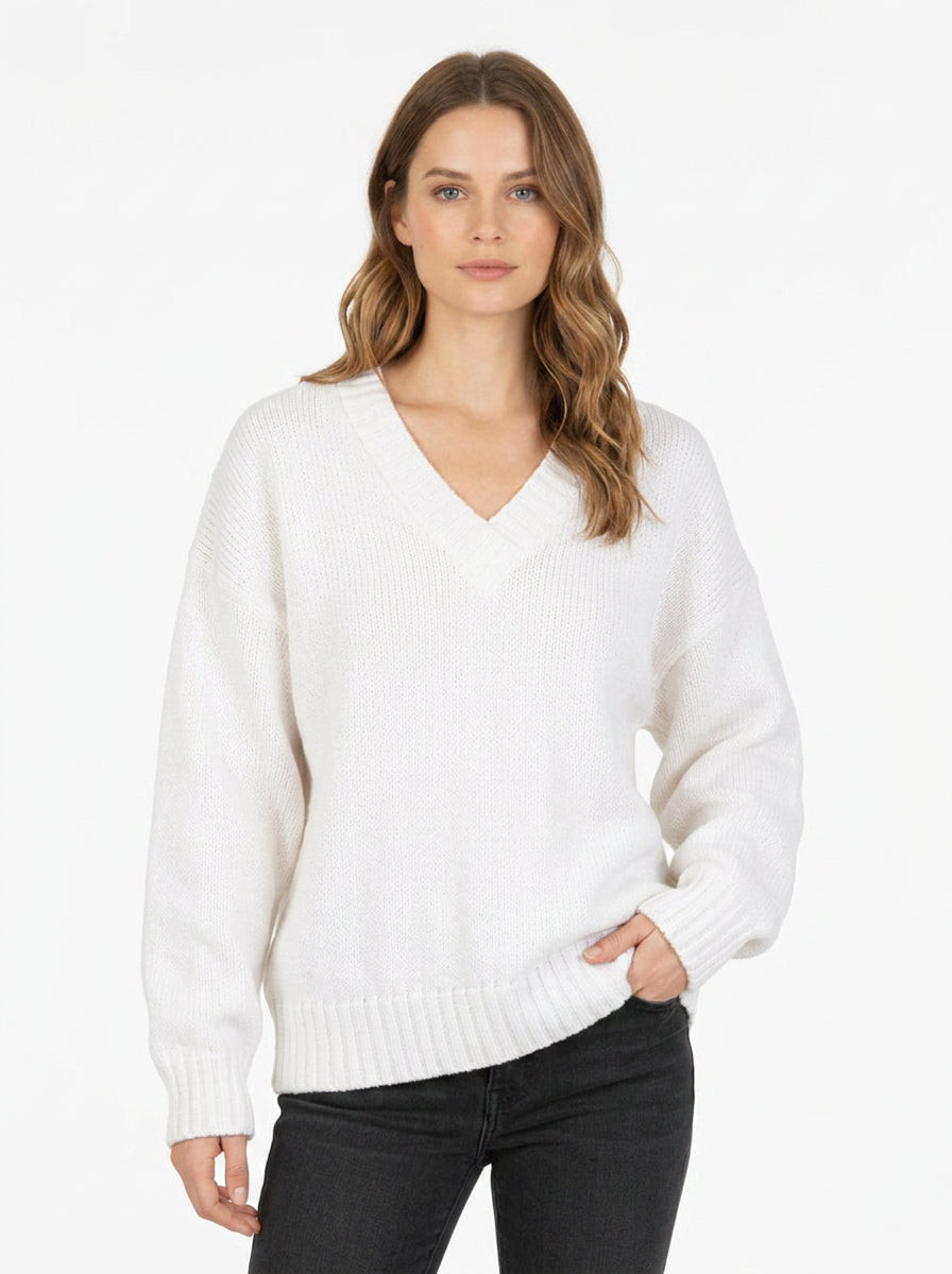 Emma | Soft Deep-V Knit Sweater