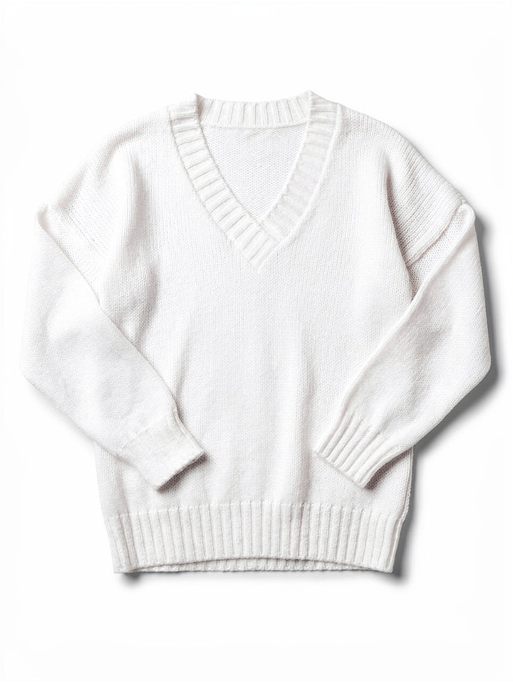 Emma | Soft Deep-V Knit Sweater