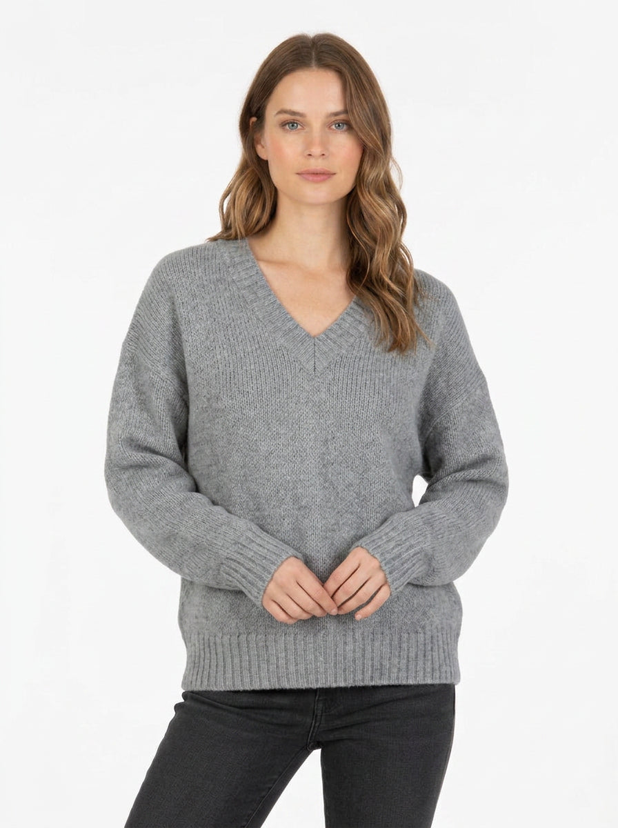 Emma | Soft Deep-V Knit Sweater